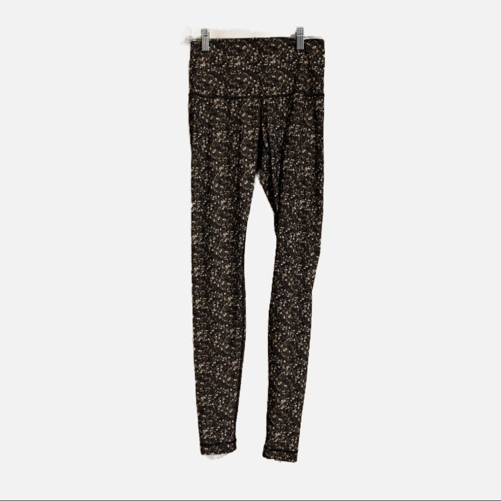 Lululemon Leggings Brown sequins print Shine tight (roll down) shimmy shimmer